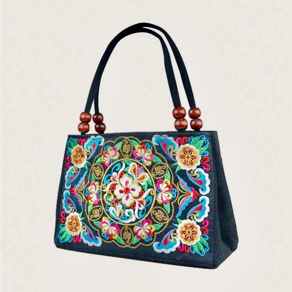 Floral Embroidered Handbag